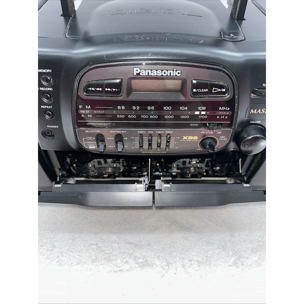 Panasonic RX-DT600 ~ BoomBox AM/FM Radio CD / Dual Tape - Detach Speakers  Works - Picture 4 of 8